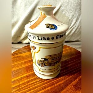 Porcelain Whiskey Decanter MACK TRUCKS Limited Edition 1975 75th Anniversary